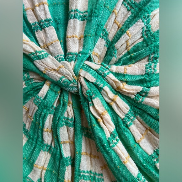 Free People Suits Me Fine Green/Yellow Checkered Mini Dress Size Large - Picture 10 of 11